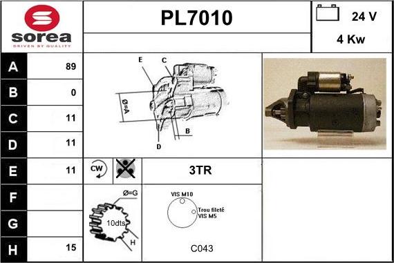 Sera PL7010 - Стартер unicars.by