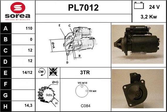 Sera PL7012 - Стартер unicars.by