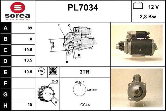 Sera PL7034 - Стартер unicars.by