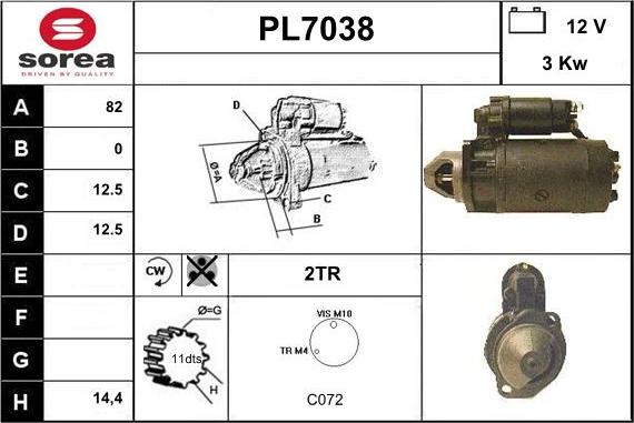 Sera PL7038 - Стартер unicars.by