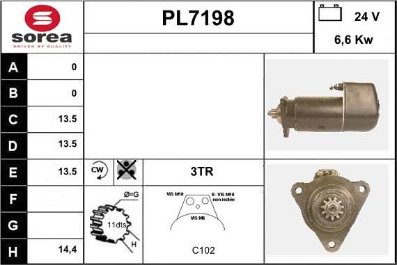 Sera PL7198 - Стартер unicars.by