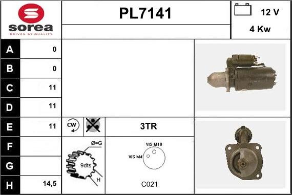 Sera PL7141 - Стартер unicars.by