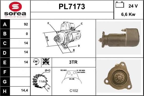 Sera PL7173 - Стартер unicars.by