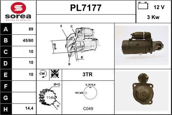 Sera PL7177 - Стартер unicars.by