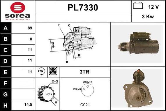 Sera PL7330 - Стартер unicars.by