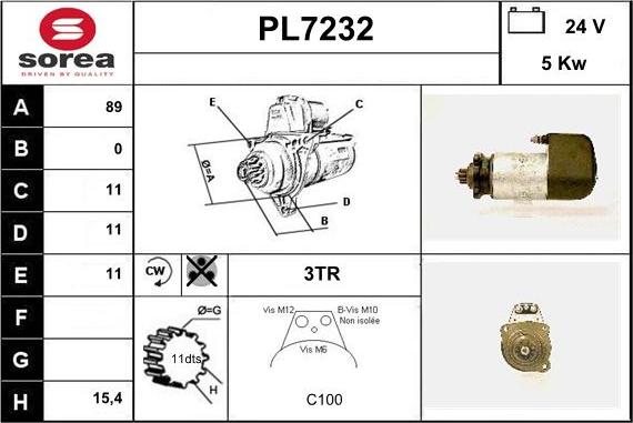 Sera PL7232 - Стартер unicars.by