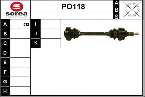 Sera PO118 - Приводной вал unicars.by