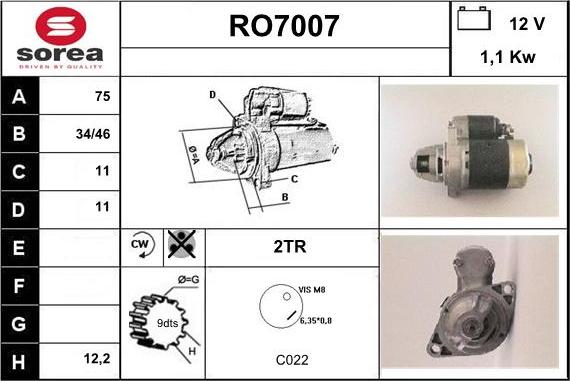 Sera RO7007 - Стартер unicars.by