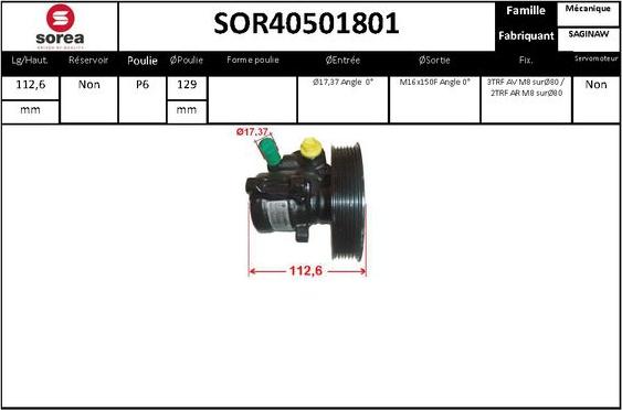 Sera SOR40501801 - Гидравлический насос, рулевое управление, ГУР unicars.by