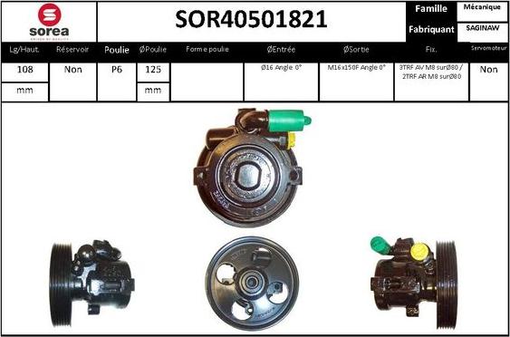 Sera SOR40501821 - Гидравлический насос, рулевое управление, ГУР unicars.by