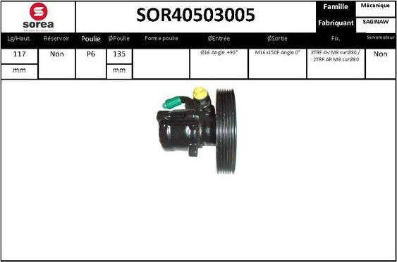 Sera SOR40503005 - Гидравлический насос, рулевое управление, ГУР unicars.by