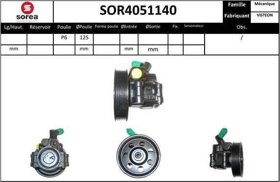 Sera SOR4051140 - Гидравлический насос, рулевое управление, ГУР unicars.by