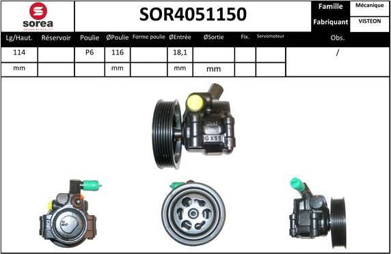 Sera SOR4051150 - Гидравлический насос, рулевое управление, ГУР unicars.by