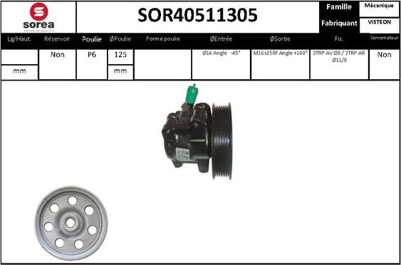 Sera SOR40511305 - Гидравлический насос, рулевое управление, ГУР unicars.by