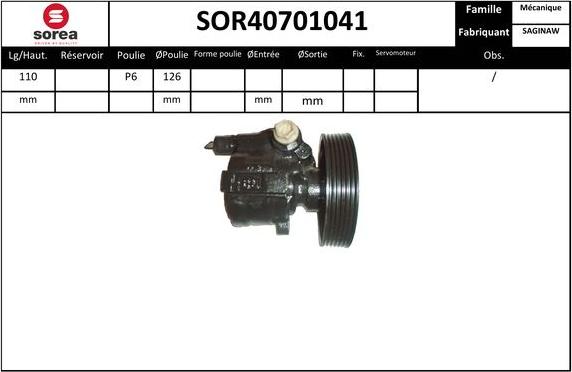 Sera SOR40701041 - Гидравлический насос, рулевое управление, ГУР unicars.by