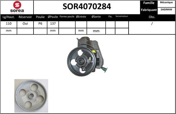 Sera SOR4070284 - Гидравлический насос, рулевое управление, ГУР unicars.by