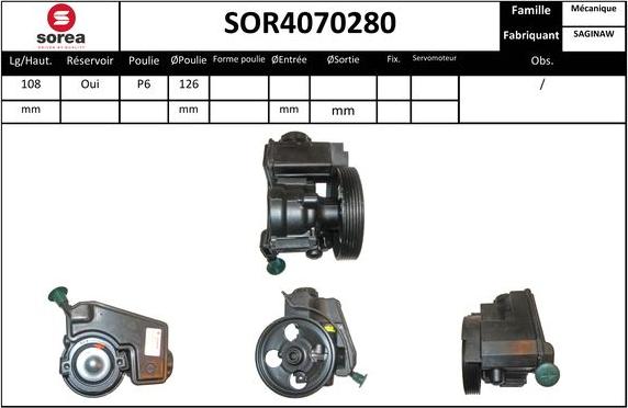 Sera SOR4070280 - Гидравлический насос, рулевое управление, ГУР unicars.by