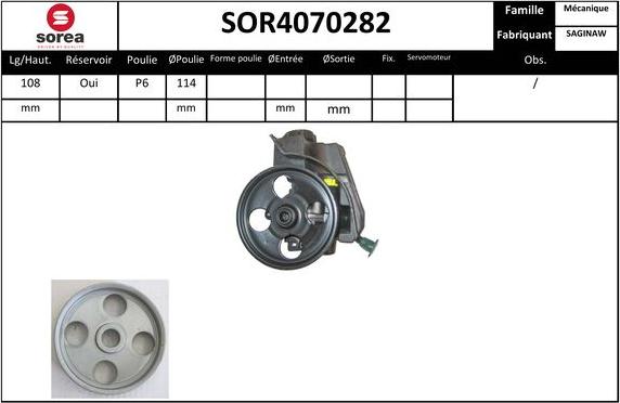 Sera SOR4070282 - Гидравлический насос, рулевое управление, ГУР unicars.by