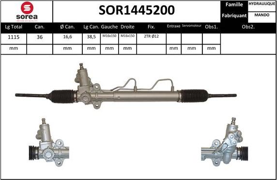 Sera SOR1445200 - Рулевой механизм, рейка unicars.by