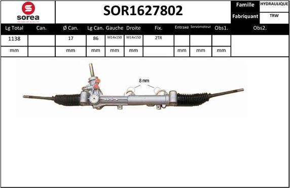 Sera SOR1627802 - Рулевой механизм, рейка unicars.by