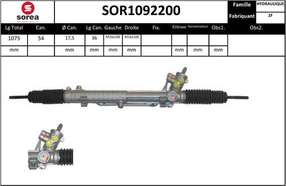 Sera SOR1092200 - Рулевой механизм, рейка unicars.by