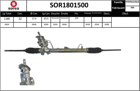 Sera SOR1801500 - Рулевой механизм, рейка unicars.by