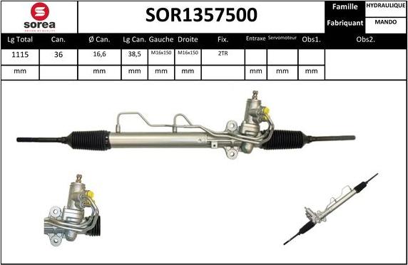 Sera SOR1357500 - Рулевой механизм, рейка unicars.by