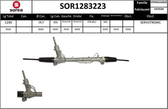 Sera SOR1283223 - Рулевой механизм, рейка unicars.by