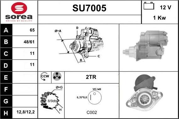 Sera SU7005 - Стартер unicars.by