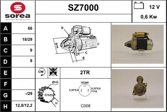 Sera SZ7000 - Стартер unicars.by