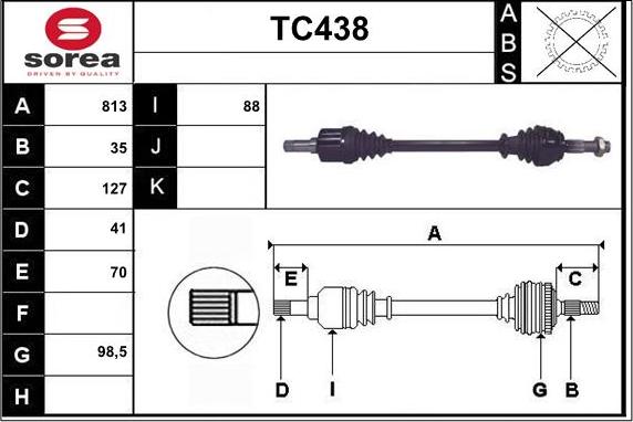 Sera TC438 - Приводной вал unicars.by