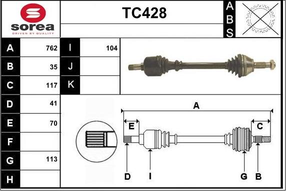 Sera TC428 - Приводной вал unicars.by