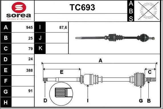 Sera TC693 - Приводной вал unicars.by