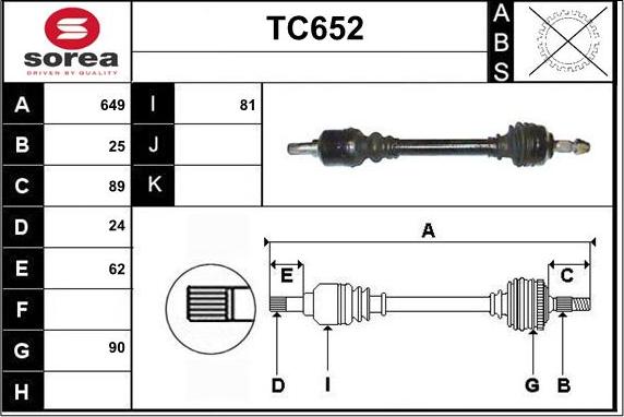 Sera TC652 - Приводной вал unicars.by