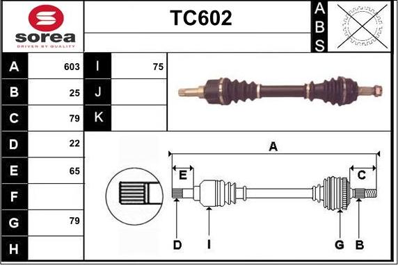 Sera TC602 - Приводной вал unicars.by