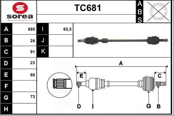 Sera TC681 - Приводной вал unicars.by