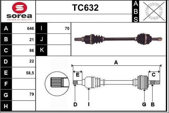 Sera TC632 - Приводной вал unicars.by