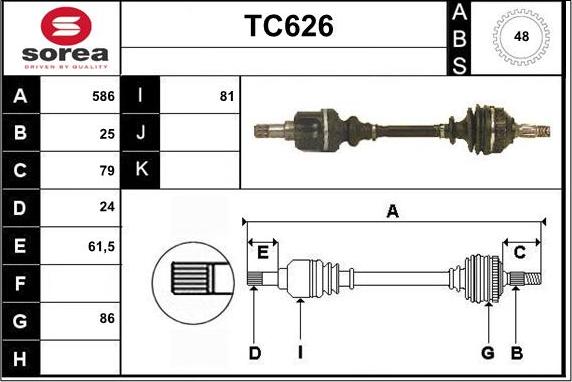 Sera TC626 - Приводной вал unicars.by