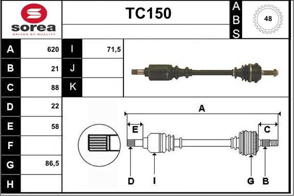 Sera TC150 - Приводной вал unicars.by