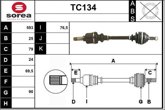 Sera TC134 - Приводной вал unicars.by