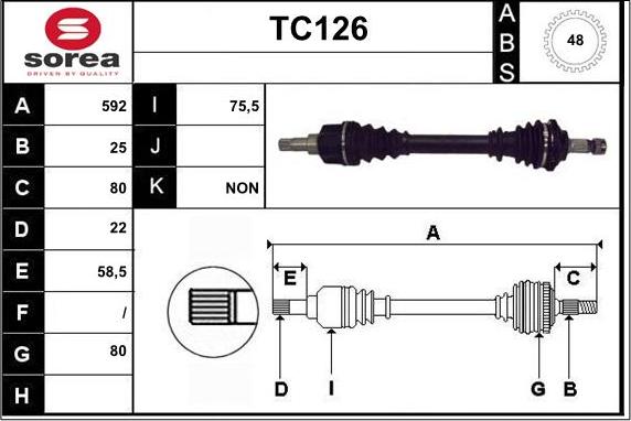 Sera TC126 - Приводной вал unicars.by