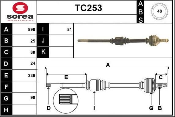 Sera TC253 - Приводной вал unicars.by