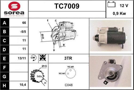 Sera TC7009 - Стартер unicars.by