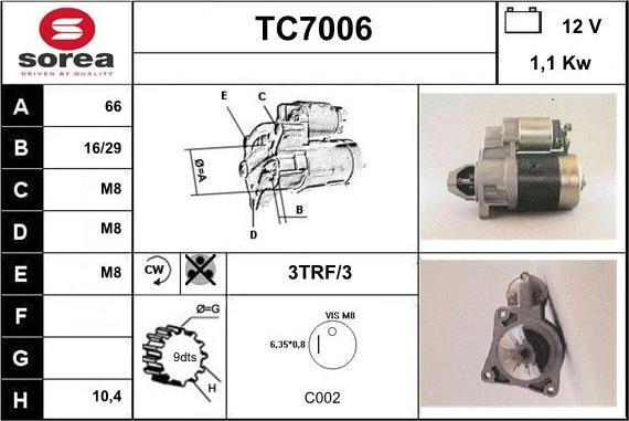 Sera TC7006 - Стартер unicars.by