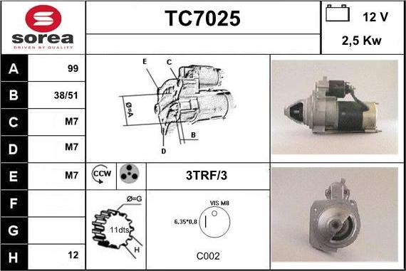 Sera TC7025 - Стартер unicars.by