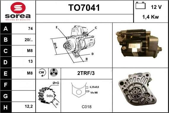 Sera TO7041 - Стартер unicars.by