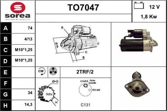 Sera TO7047 - Стартер unicars.by