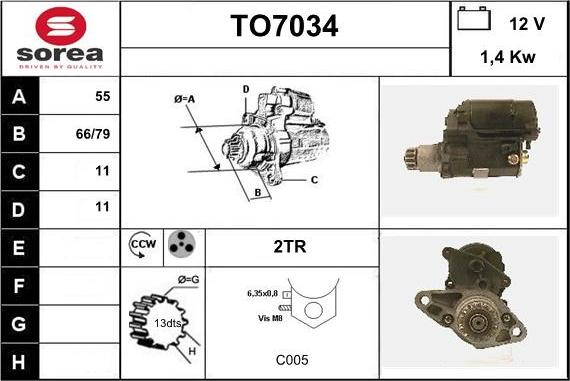 Sera TO7034 - Стартер unicars.by