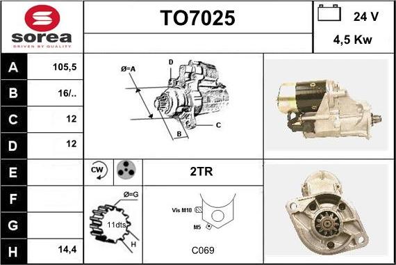 Sera TO7025 - Стартер unicars.by