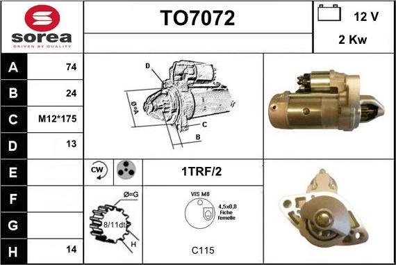 Sera TO7072 - Стартер unicars.by